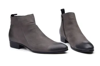 

Ankle Men Shoes Boots Botas Hombre Casual Slip-ons Work Genuine Leather Black Brown Work Shoes Round Toe Pointed Toe Cow Leather
