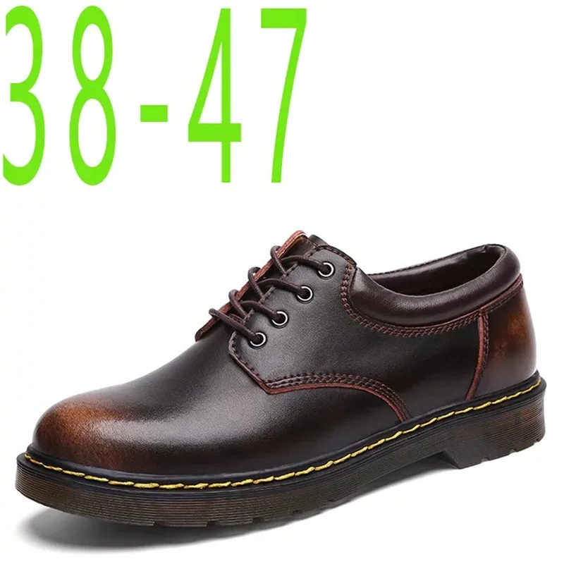 

High Quality Genuine Leather Men Shoes Spring Work Safety Casual Shoes Fashion Flats Oxfords Loafers Moccasins Big Size 38-47