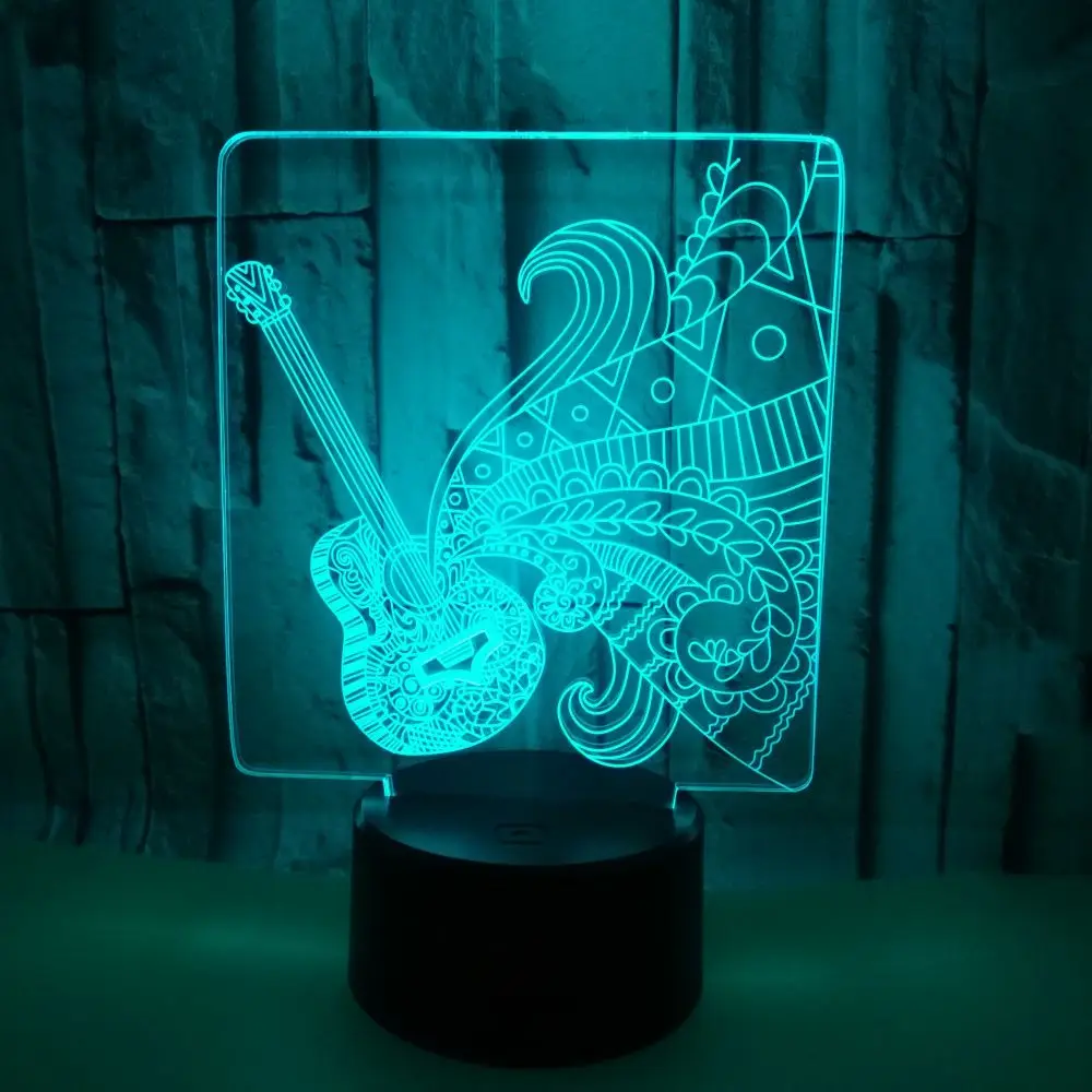

3D Led Visual Colorful USB Table Lamp Lampara Baby Sleeping Night Light Creative Fashion Music Electric Guitar Lamp Decor Gifts