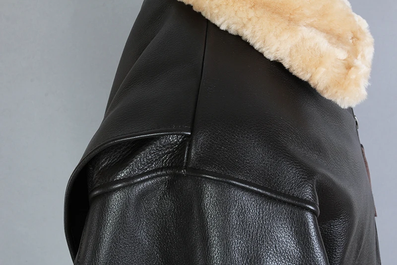 Avirex fly Fur collar Genuine Leather Jacket Men Cow Leather G1 Air force Flight Jacket Bomber Jacket Male Winter Coat