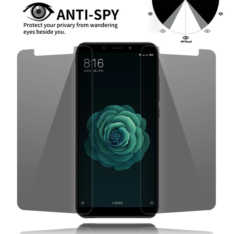 Glare Peeping Anti Spy Screen Protector For Mi A2 Lite A1 9T Pro 9 Se Protective Glass For Xiaomi Mi 6 8 Lite Pro 8 Se Explorer