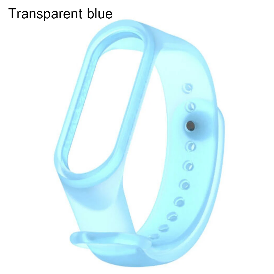 Transparent Blue Ремешок для Xiaomi Mi 4, 3, сменный ремешок на запястье, браслеты, силиконовый ремешок для Xiaomi Mi, браслет - Цвет ремешка: Transparent Blue