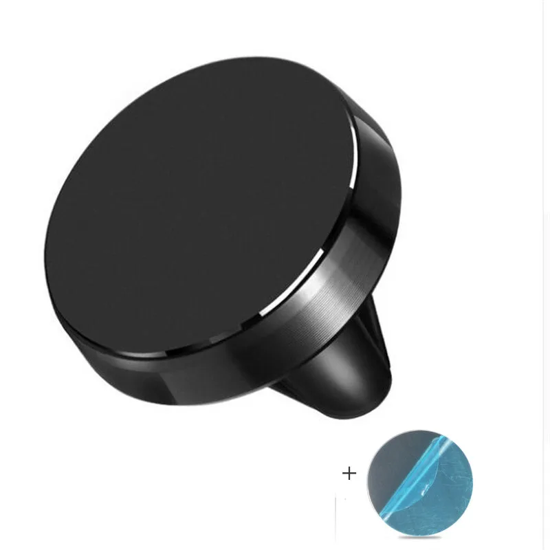 Black Round Универсальный магнитный автомобильный держатель для телефона, подставка в машину для iPhone X 7, для HUAWEI, крепление на вентиляционное отверстие, поддержка мобильного телефона, gps - Цвет: Black Round