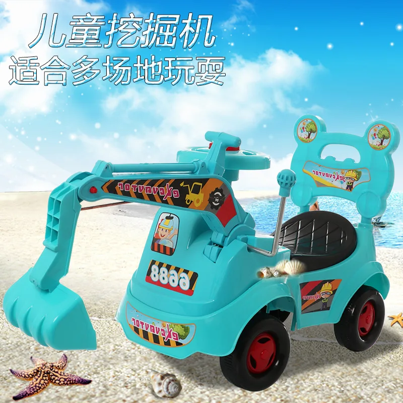 

Micro for-Children Harness Storage Music Sliding Excavator Baby Walker Engineering Vehicle Scooter Boy Toy Car