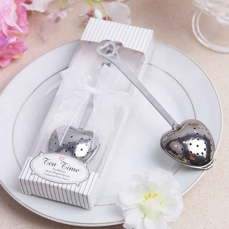 Free Shipping 100pcs/lot New Arrival Wedding gift TeaTime Heart Tea Infuser Favor in Teatime Gift Box | Дом и сад