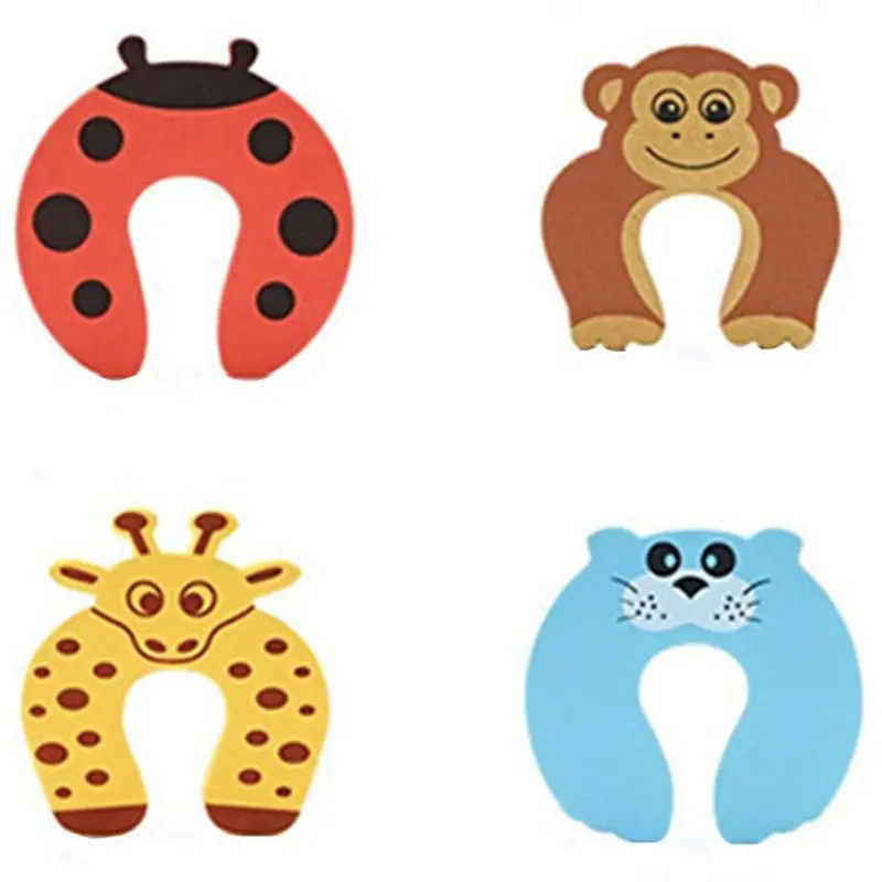 

C-Shaped Foam Door Guard Anti-Slam Animals 4 Pack
