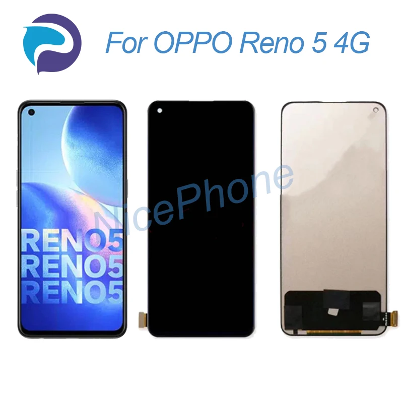 Для OPPO Reno 5 4G ЖК-дисплей кодирующий преобразователь сенсорного экрана в сборе Замена 6,4 