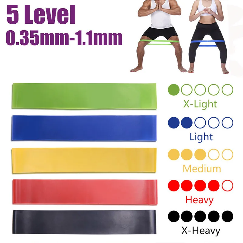 Yoga Resistance Bands Indoor Outdoor Fitness Equipment 0.35mm-1.1mm