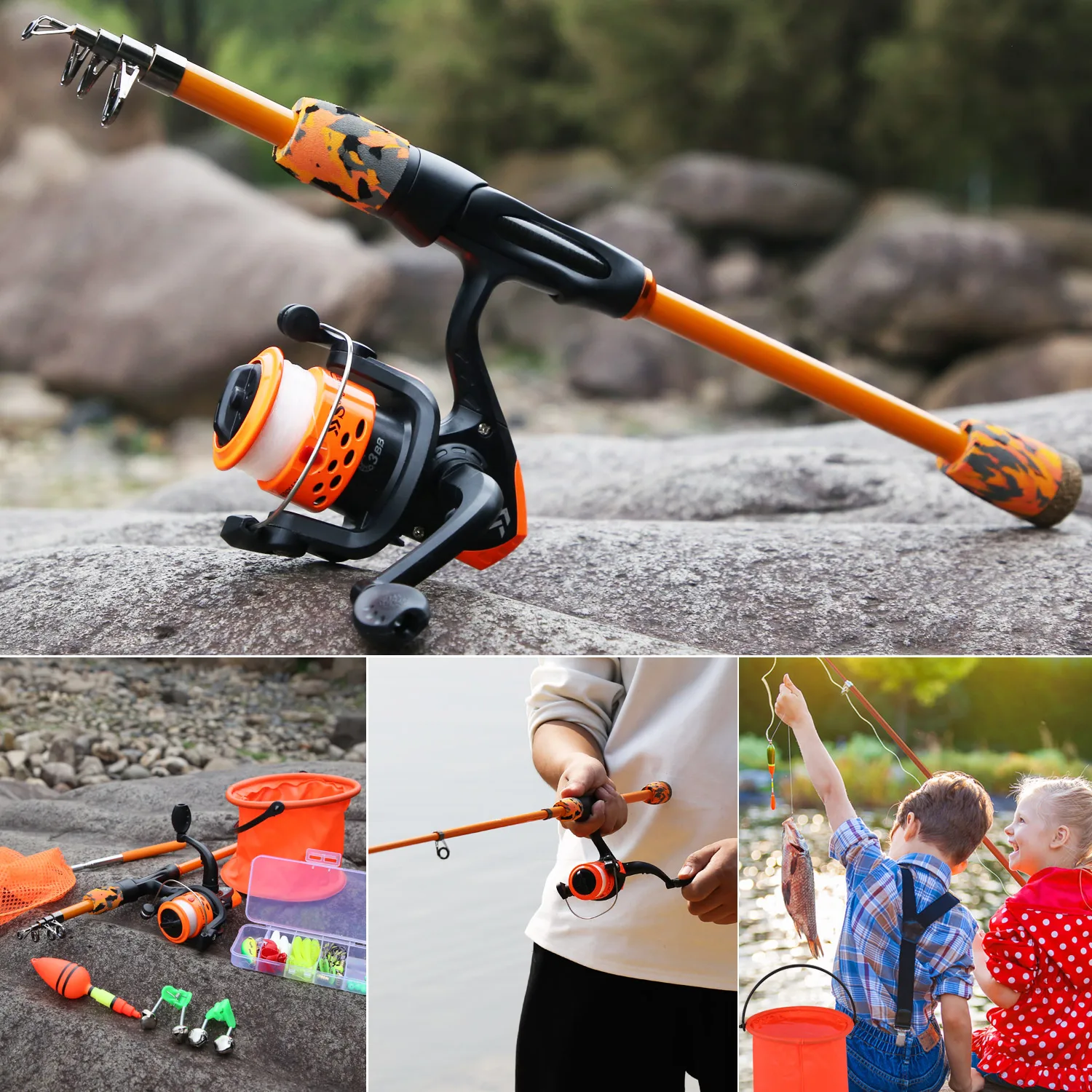 Kids Fishing Rod Reel and Lures, Children's Fishing Pole Durable