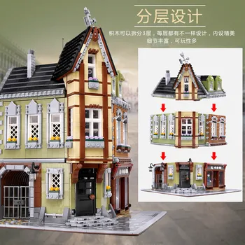 

City Street view Corner Mall The Lepining MOC Victor's Lab Assembly Building Blocks Bricks Toys Model for Kids Christmas Gifts