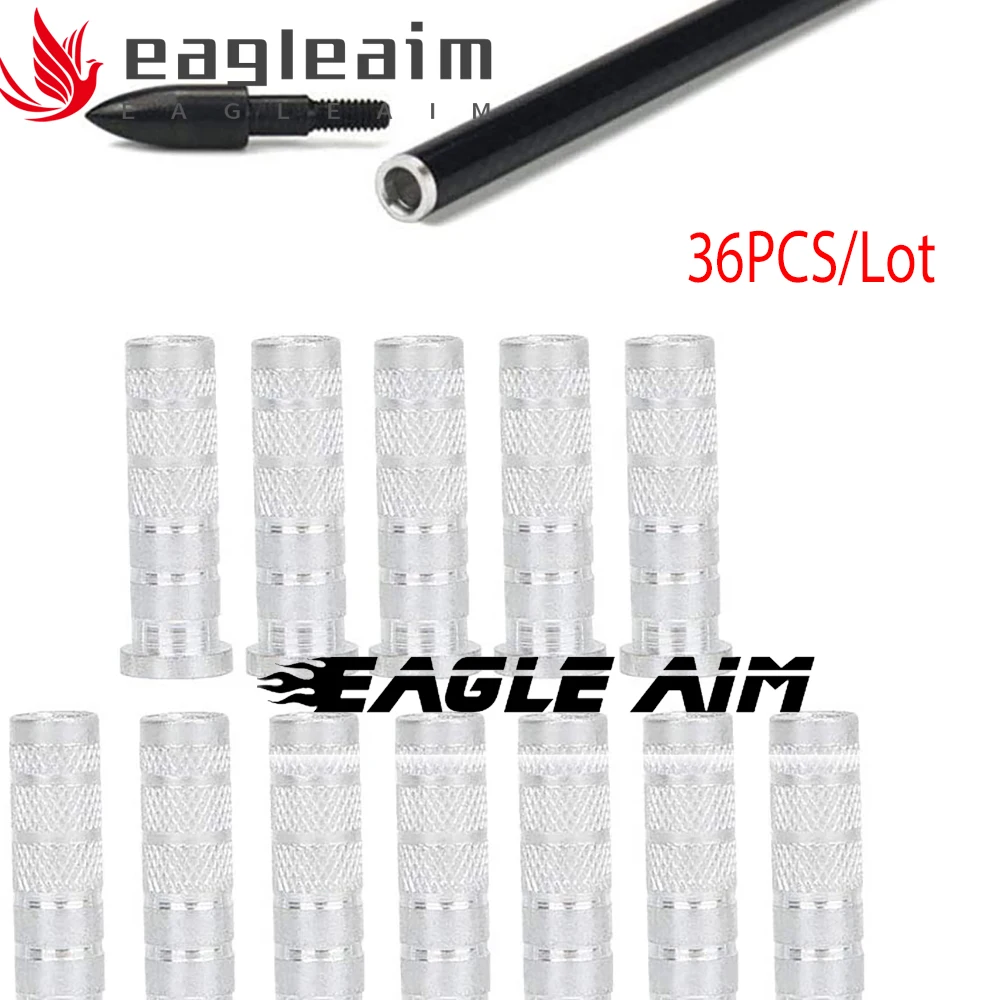

36PCS Replacements Arrow Inserts Archery Base Inserts,Standard 6.2mm/0.24in Aluminum Carbon Arrow Shaft Hunting Accessory