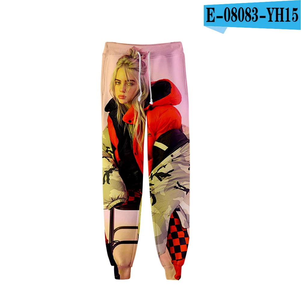 Новинка; повседневные брюки Billie Eilish с 3D принтом; популярные брюки для мужчин и женщин; модные удобные спортивные штаны для мальчиков и девочек; сезон осень-зима - Цвет: 3D pants