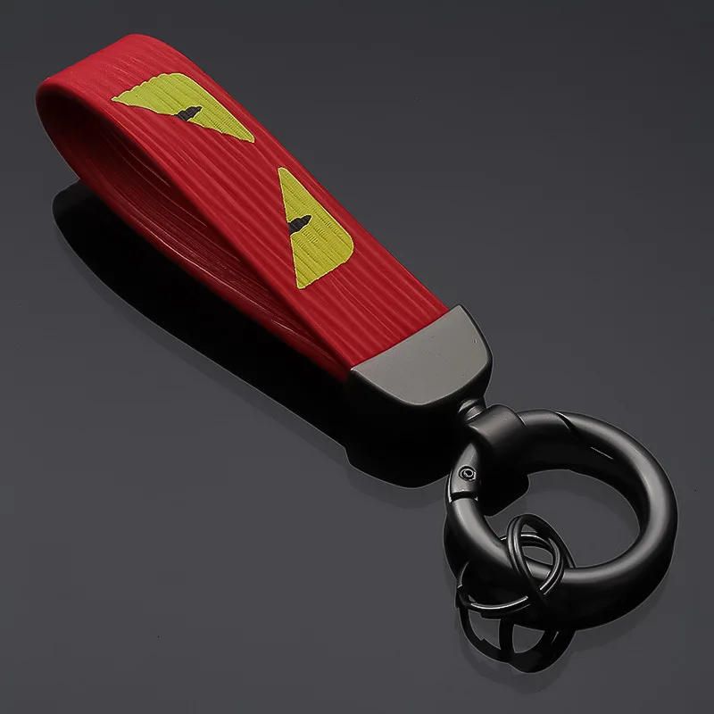 Little Monster Leather Metal Keychain Little Monster Auto Waist Key Chain Car Keyfob Rings Couple Keyholder Car Key