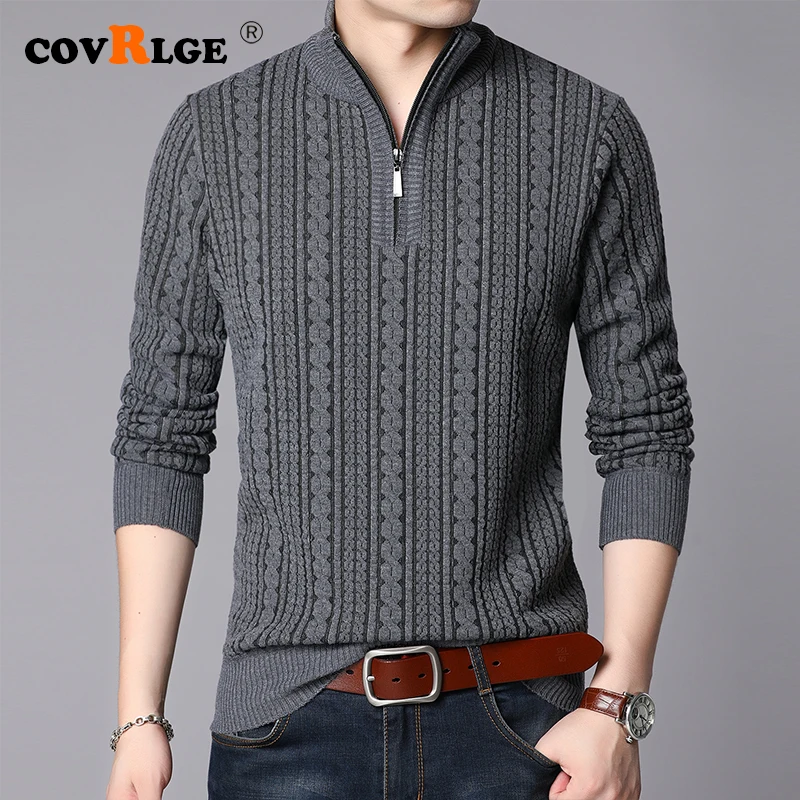 Covrlge 2019 Winter Men’s Sweater Warm Pullover Sweater Coat Men Cardigan Jumpers Men Solid Woven Stripes Coats Men MZM051 Covrlge 2019 Winter Men’s Sweater Warm Pullover Sweater Coat Men Cardigan Jumpers Men Solid Woven Stripes Coats Men MZM051