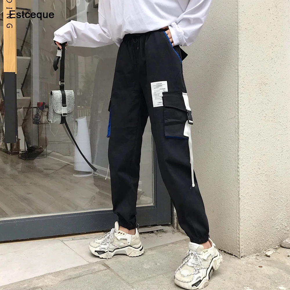 

Fashion Big Pocket Cargo pants Women High Waist Loose Streetwear pant Tactical Trouser Hip hop High Quality Female Joggers Pants