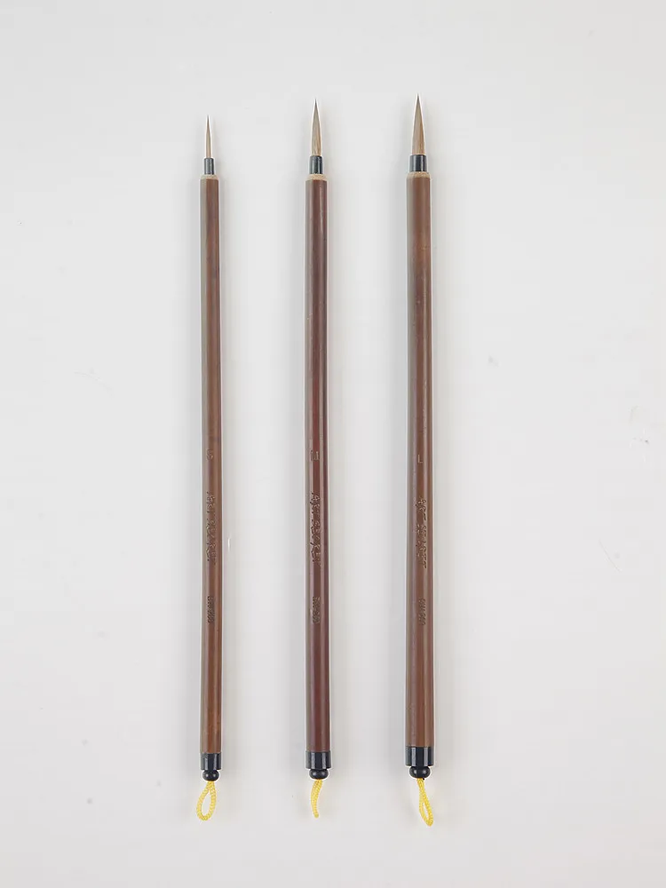 ArtSecret Chinese Calligraphy Painting Sumi-E Gongbi Any Lines Detail Brush Kolinsky Hair Bamboo Handle 3PC/Set BW-280 4