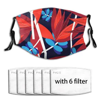 

Anti Haze Autumn Pattern With Red And Blue Mouth Mask Respirator Mask With Filter Breath Men Women Mask Sport Reusable