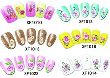 XF 3D наклейки для ногтей плед Стиль Маникюр XF458