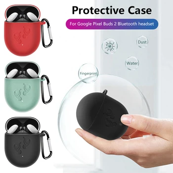 

Anti-Scratch Full Cover Silicone Case For Google Pixel Buds 2 Earbuds Travel Carrying Fashion Soft Case With Carabiner