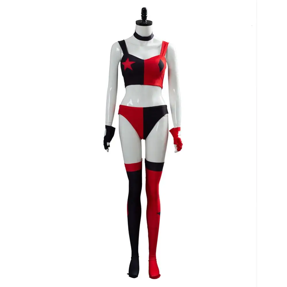 DC Comic Harley Куинн косплей костюм нижнее белье перчатки Хэллоуин карнавальные костюмы