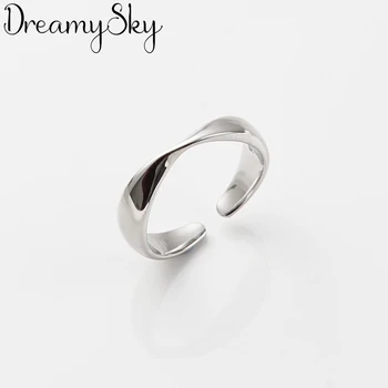 

Punk 925 Sterling Silver Irregular Chains Finger Rings For Women Antique Ring Christmas Gifts Jewelry