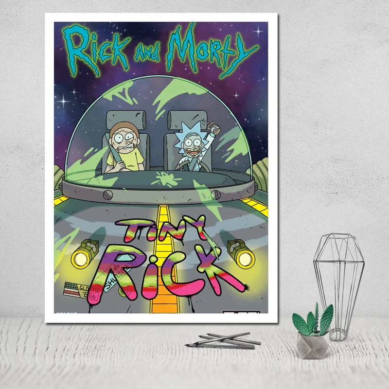 Nordic Style Pictures Wall Art Modular Rick and Morty Canvas Anime Home Decoration Painting Print Poster for Living Room Cuadros - Цвет: BO YXCV2707-03