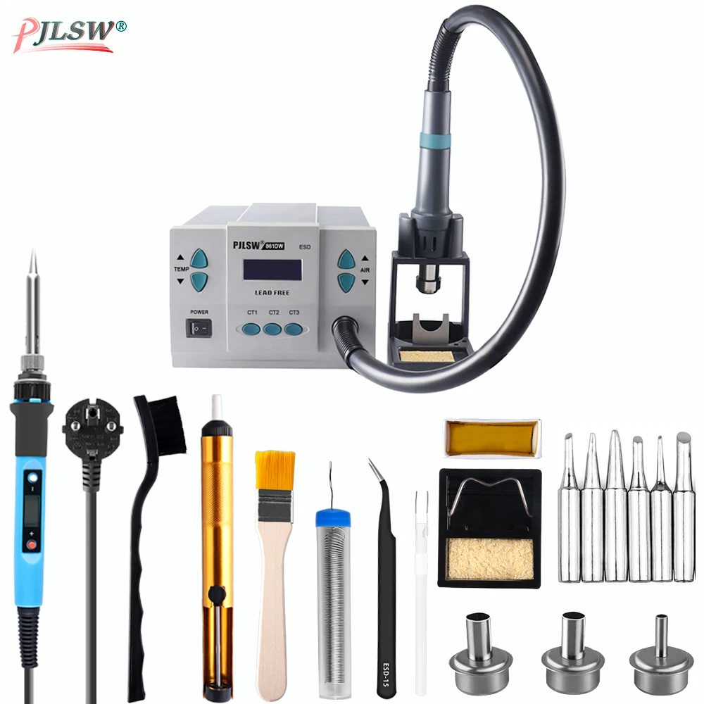 PJLSW 861DW 900W 110 V-120 V без примесей свинца и горячий воздух паяльная станция интеллигентая(ый) цифровой displayrework станция для чип pcb ремонт