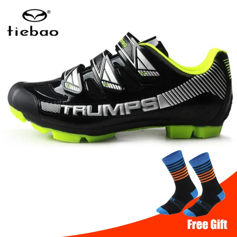 add socks TIEBAO MTB велосипедная обувь Sapatilha Ciclismo Mtb мужские кроссовки Женская Уличная обувь для горного велосипеда велосипедная SPD Cleat спортивная обувь - Цвет: add socks