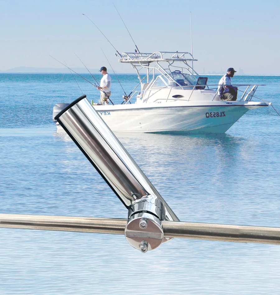 Boat Accessories marine stainless Boat Stainless Steel Clamp On Fishing Rod Holder Rails 7/8'' to 1'' Tube 2PCS marine accessories,fishing rod holder,fishing rod rack,marine hardware