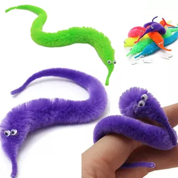 

12pcs Magic Twisty Fuzzy Worm Toy Wiggle Moving Sea Horse Kids close-up street comedy Magic Tricks Toys for Party Supplies #3.6