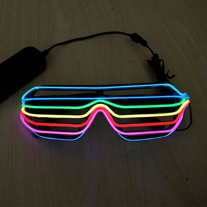 

Fashion Glow Sunglass EL Wire Neon LED Glasses Light Up Glasses Rave Costume Party DJ Party Dancing Glowing Masks
