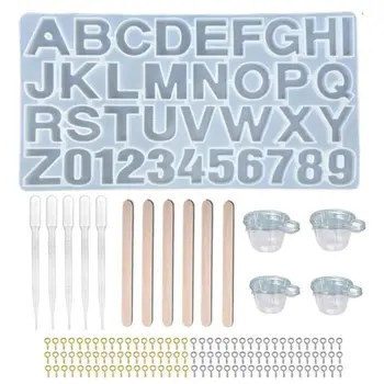 

1 Set Crystal Epoxy Resin Mold Alphabet Number Pendant Casting Silicone Mould