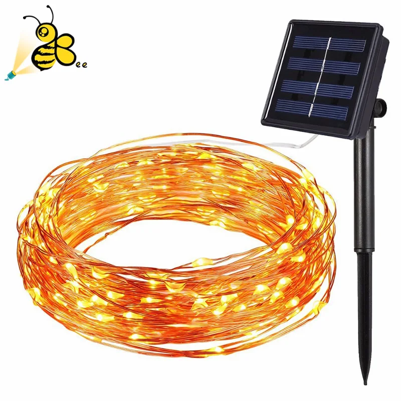 

22 Metres 200 led solar LED Light Waterproof LED Copper Wire String Holiday Outdoor led strip Christmas Party Wedding Decoration
