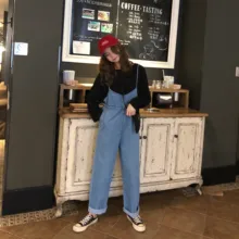 Длинные ковбойские брюки для отдыха с высокой талией, светлые цвета, свободные штаны, комбинезон на бретельках для девочек