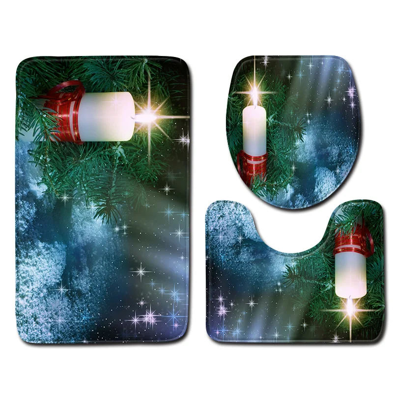 Zeegle Chirsmas коврик для ванной, коврик для ванной, коврик для душевой комнаты, напольный коврик, крышка для унитаза, фланелевый коврик для ванной с эффектом памяти