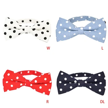 

Puppy Cat Collar Charms Bow Ties Adjustable Neck Strap Dots Necktie For Wedding Party Grooming