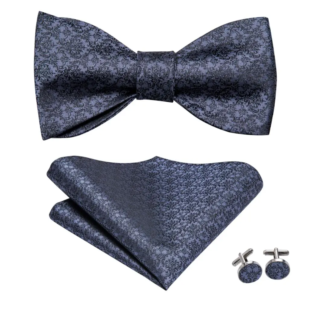 LH-2015 LH-2028, Hi-Tie, роскошный Шелковый мужской галстук-бабочка, Бабочка, галстук-бабочка, набор, модный, синий, Свадебный, bwtie, hanky Hanky, запонки, набор - Цвет: LH-2015