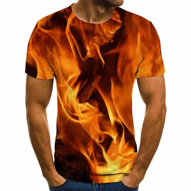 Men's T-shirt Flame Print Game LineAge Design - Idolstore