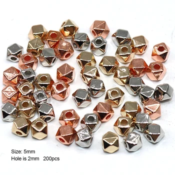 

5mm 200/400pcs Gold Silver color Loose Faceted Beads CCB Seed Beads Spacer Bead DIY Beading for Jewelry Findings accessories