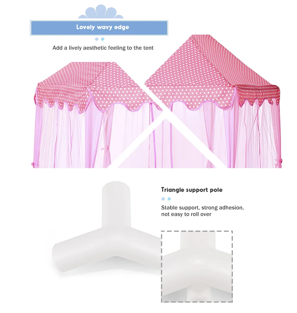 Large Princess Play Tent Castle Tulle Children Game House