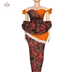 Ankara Outfits Summer Wax Fabric Skirt Sets African Wax Print sexy two piece set women Traditional Africa Clothing WY6737