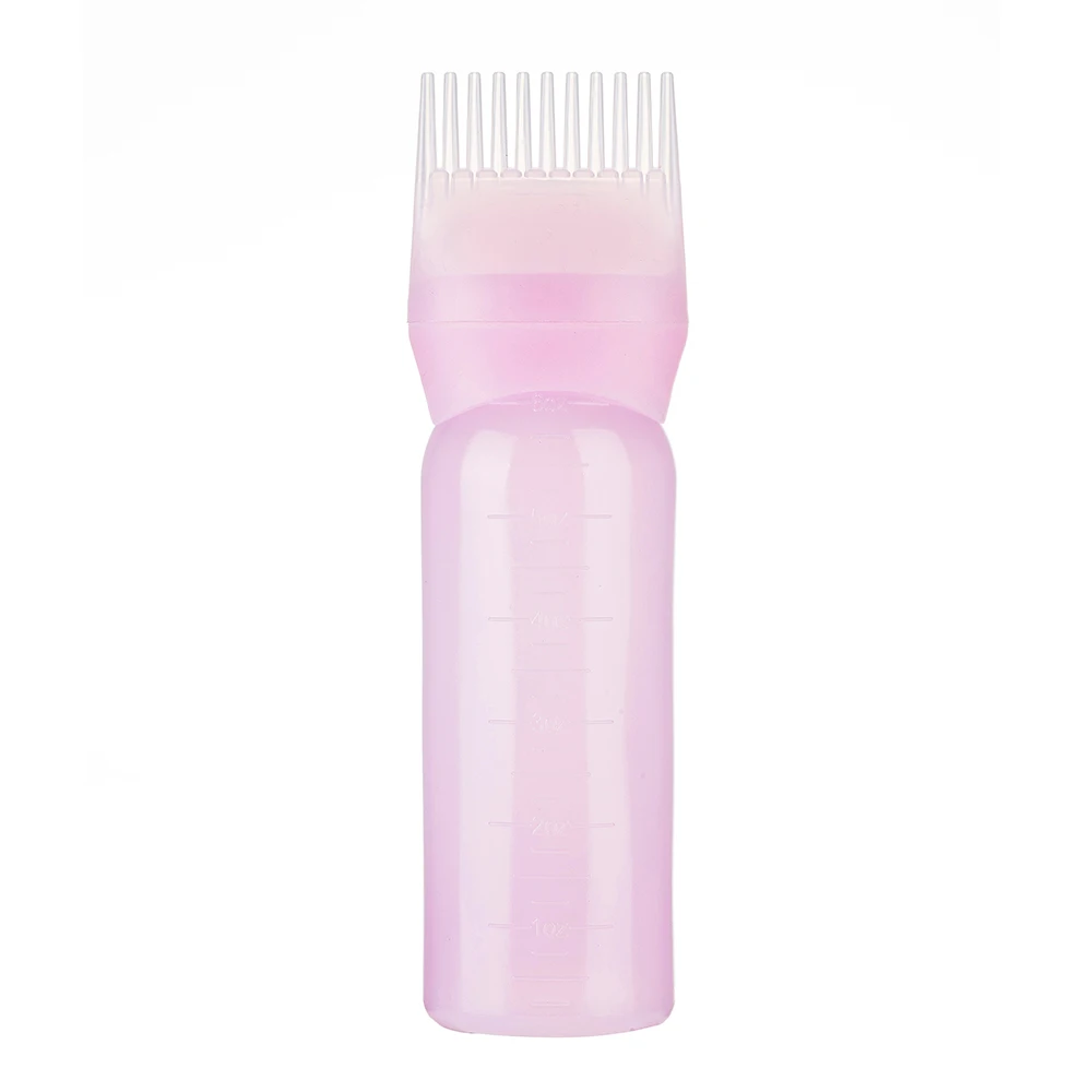 120ml Multicolor Plastic Hair Dye Refillable Bottle Applicator Comb Dispensing Salon Hair Coloring Hairdressing Styling Tool