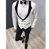 White Double Breasted Fashion Wedding Vests Men's Waistcoat Slim Fit Groom Vests Business Suit Vest Mens Vest Formal Party Vest 1