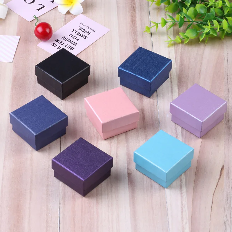 

20pcs 5x5x3cm Kraft Box for Earring Gift Paperboard Box Jewelry Packaging Box Ring Packing Box