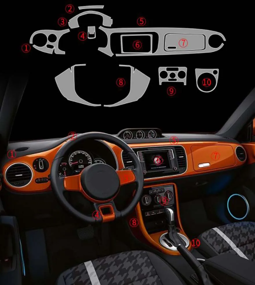 Для Volkswagen Beetle Центральная панель управления пленка TPU прозрачная защитная пленка автомобильные аксессуары