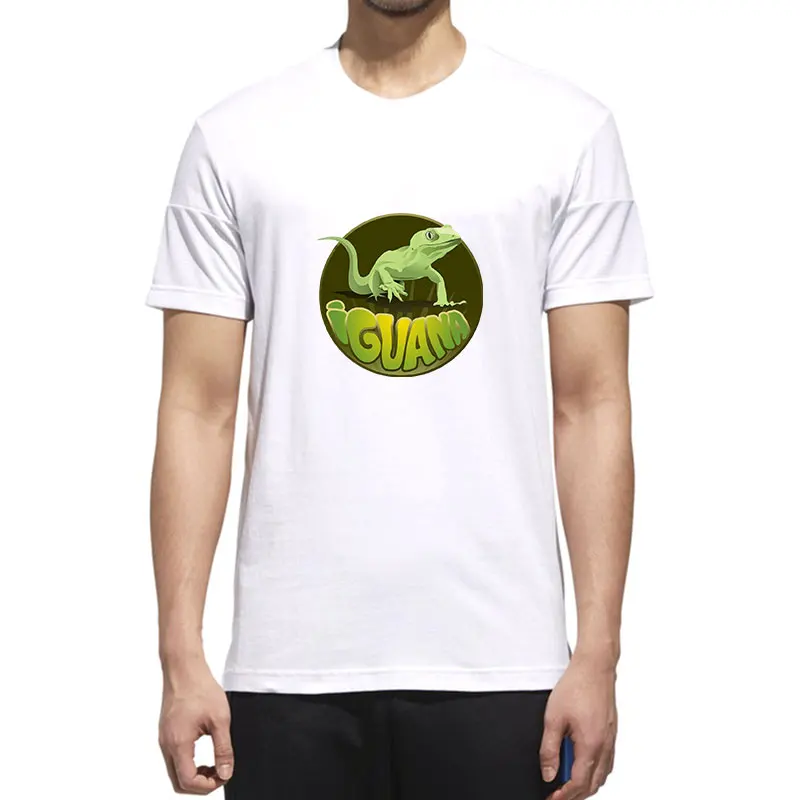 

MOUNTSHARP Funny Tshirt Men O-Neck Casual Polyester Iguana Layout Print Short Sleeve Sweatshirt Harajuku Streetwear Clothes