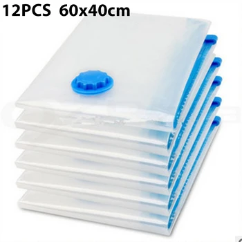 

12Pcs/Set Vacuum Compressed Bags 60x40cm Storage Towels Bed Linen Pillow Bag Sack Vacuum Compression Bag Air & Waterproof PA+PE