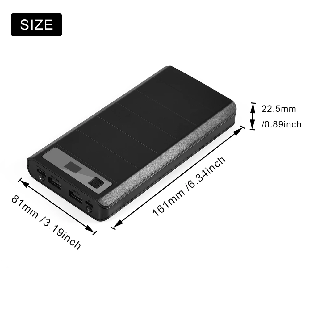 (Без батареи) 20000 мАч Внешний аккумулятор корпус 8*18650 батареи DIY Power Bank box Kit Dual USB Type C