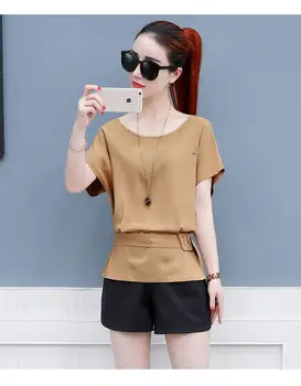 

2020 Women Short Sleeve Shirt Top Garment black