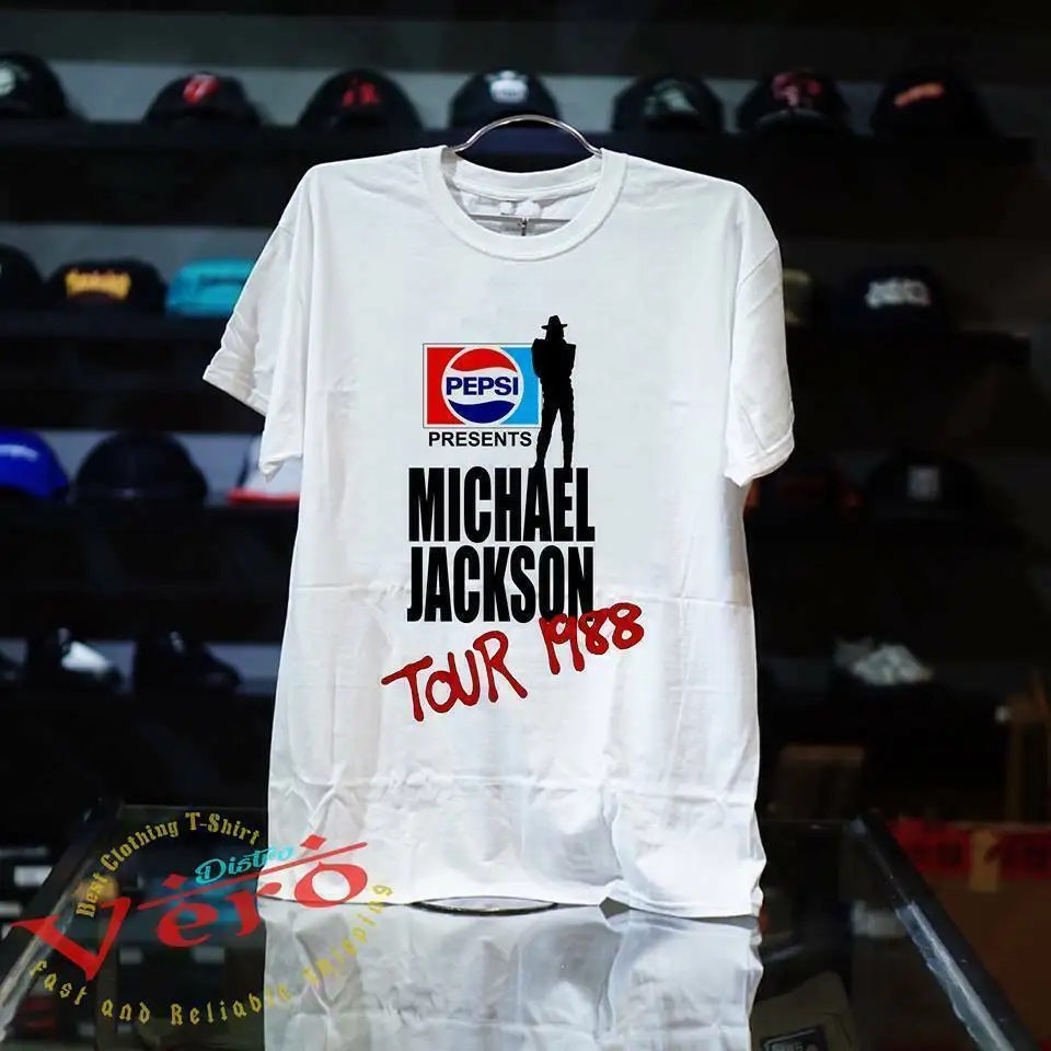 

Michael Jackson Vintage BAD Pepsi Concert Tour 1988 TOP T shirt T Shirts Short Sleeve top tee